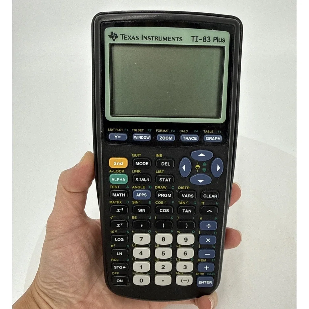 Graphing Calculator With Cover, Texas Instruments TI-83 Plus For Parts Or Repair